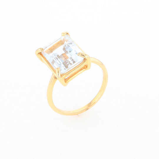 Emerald Cut Blue Topaz Ring