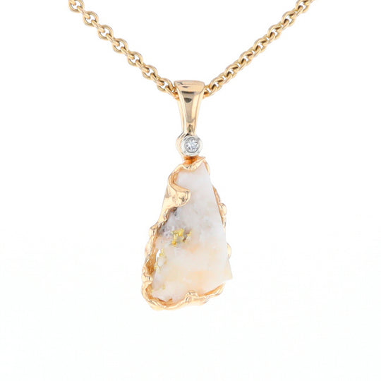 Rough Gold Quartz Freeform Pendant