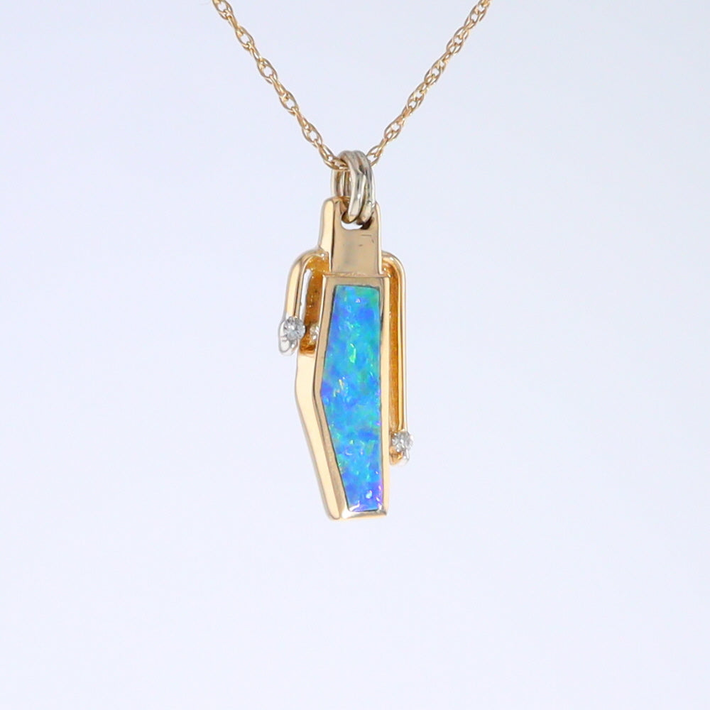 Opal Geometric Inlaid Pendant