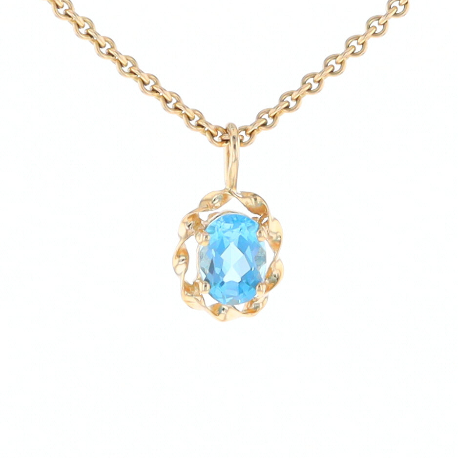 Blue Topaz Twisted Frame Pendant