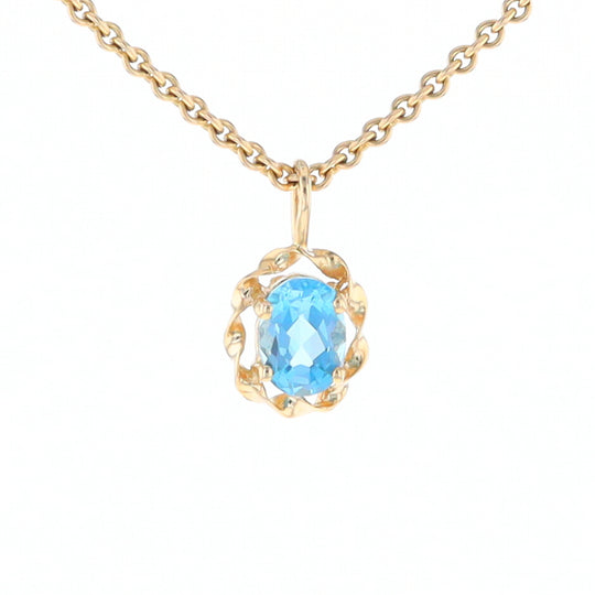 Blue Topaz Twisted Frame Pendant