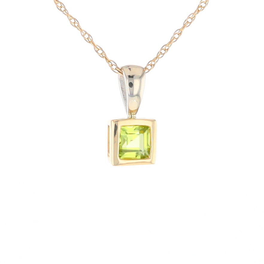 Two-Tone Bezel Peridot Pendant
