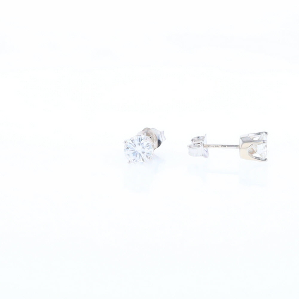 Moissanite Solitaire Stud Earrings