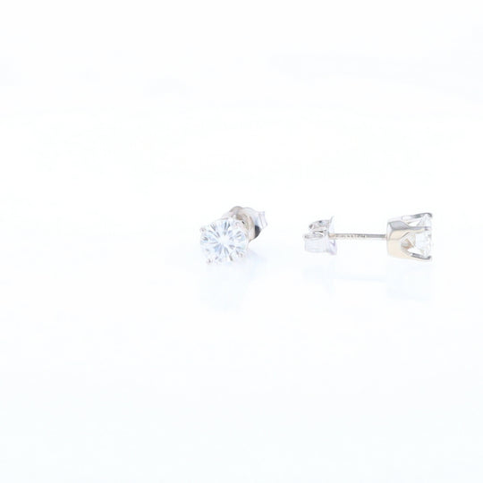 Moissanite Solitaire Stud Earrings