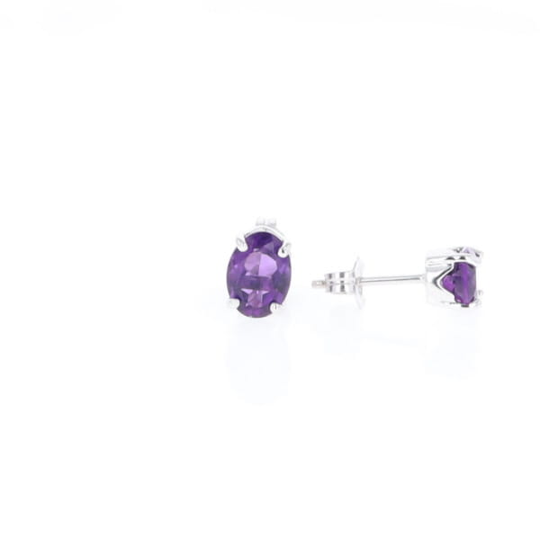 Oval Amethyst Stud Earrings