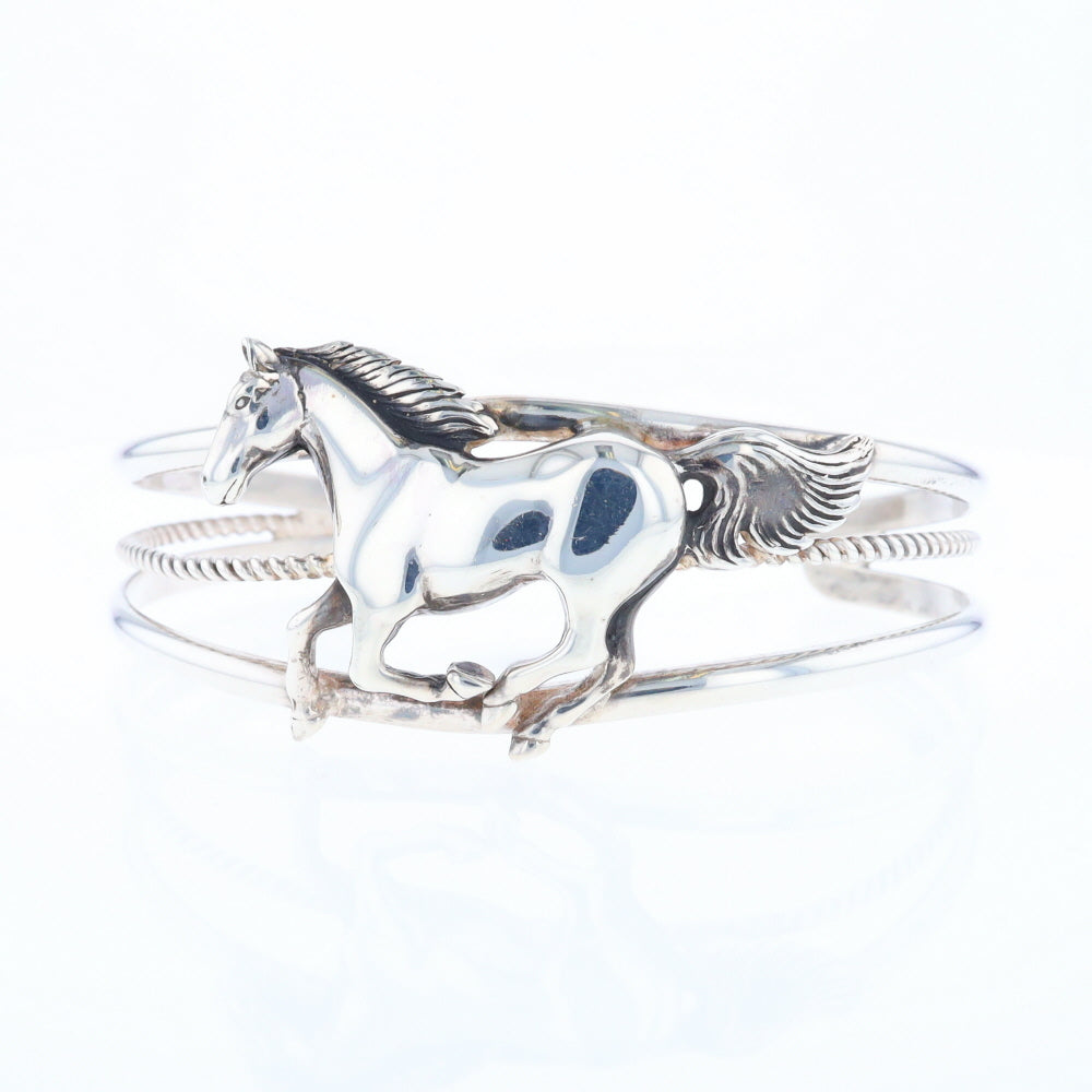 Silver Horse Native Cuff Bracelet