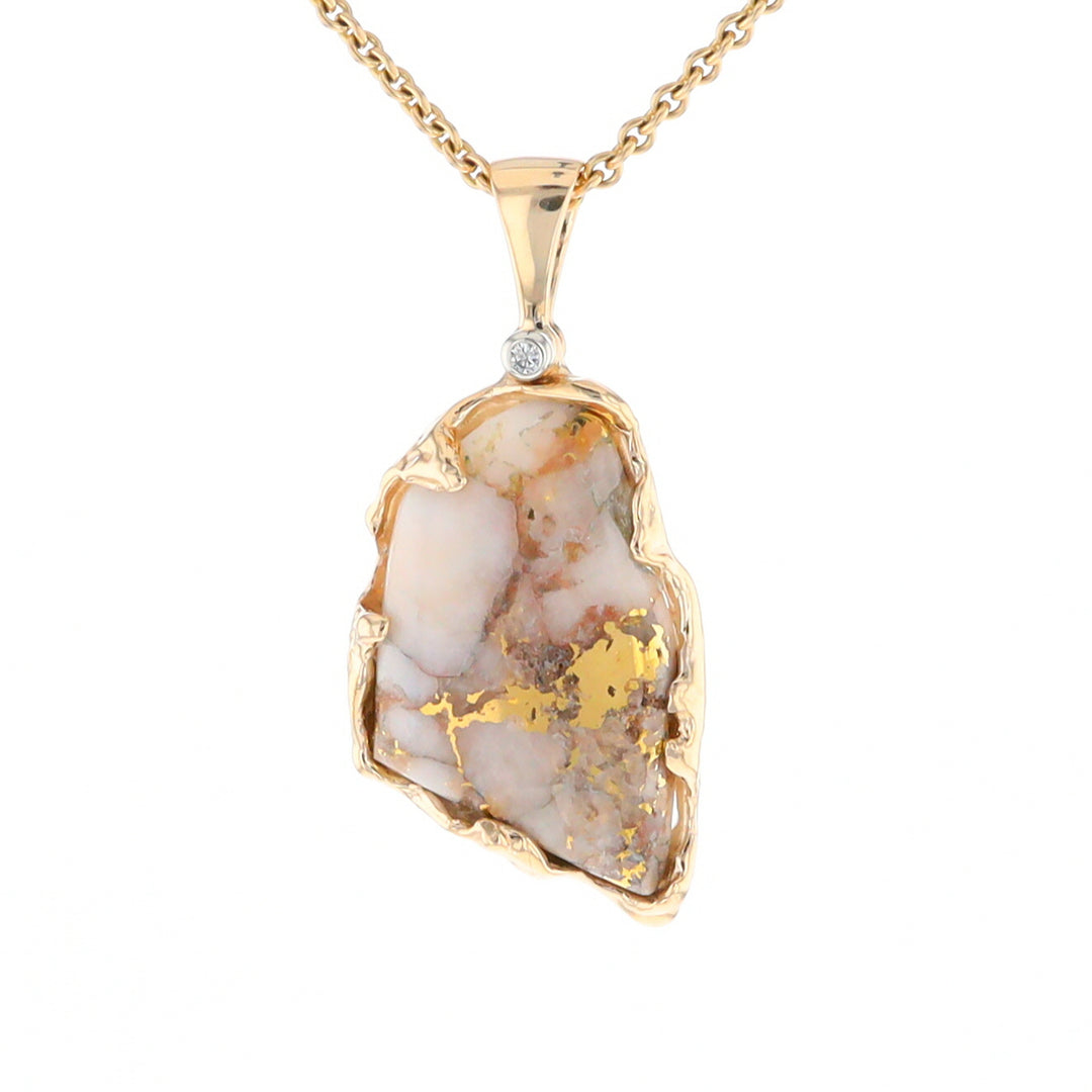 Gold Quartz Freeform Pendant (G2)