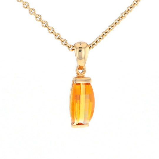 Fancy Cut Citrine Solitaire Pendant