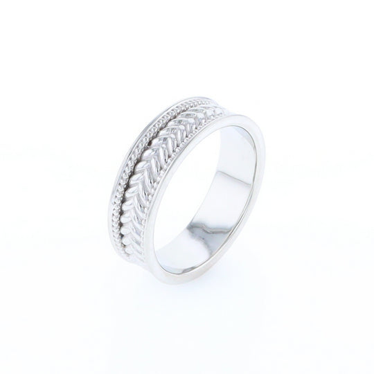 Braided White Gold Men's Ring