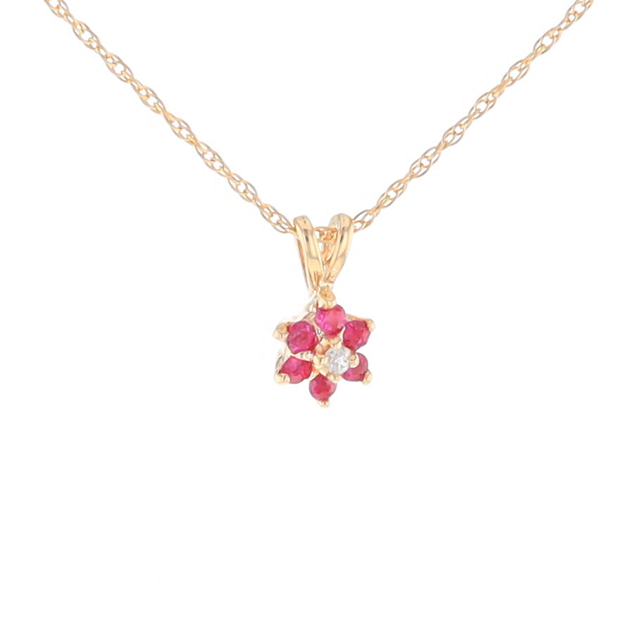 Ruby Flower Pendant