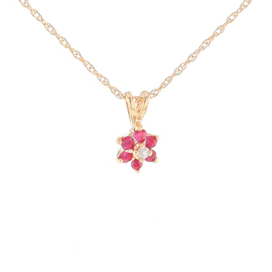 Ruby Flower Pendant