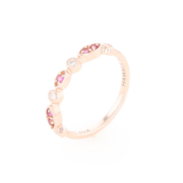 Pink Sapphire Simply Vintage Wedding Band