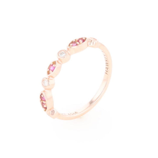 Pink Sapphire Simply Vintage Wedding Band
