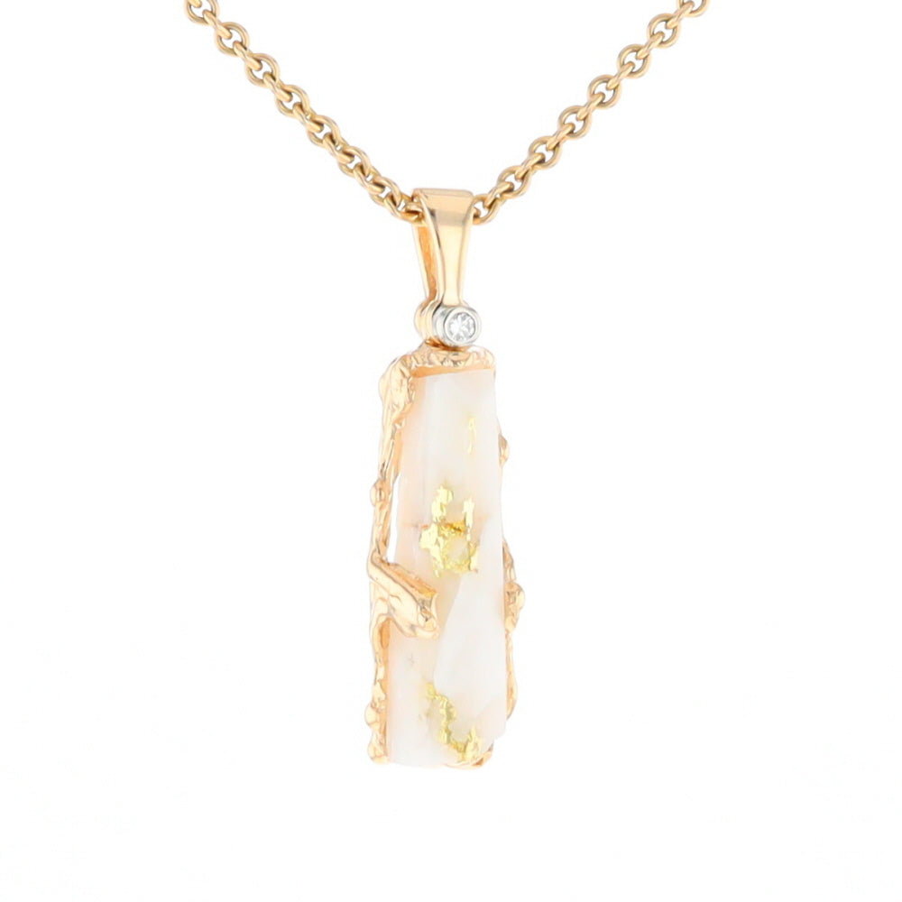 Gold Quartz Freeform Pendant - G1