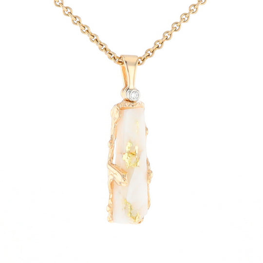 Gold Quartz Freeform Pendant - G1