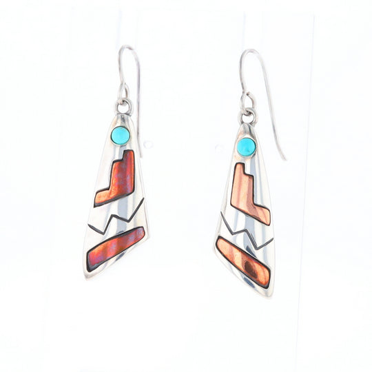 Native Triangle Turquoise Hook Earrings