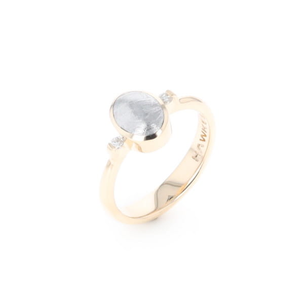 Meteorite Oval Inlay Ring