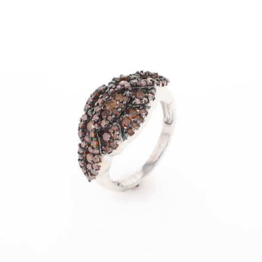 Knot Cluster Orange Diamond Ring
