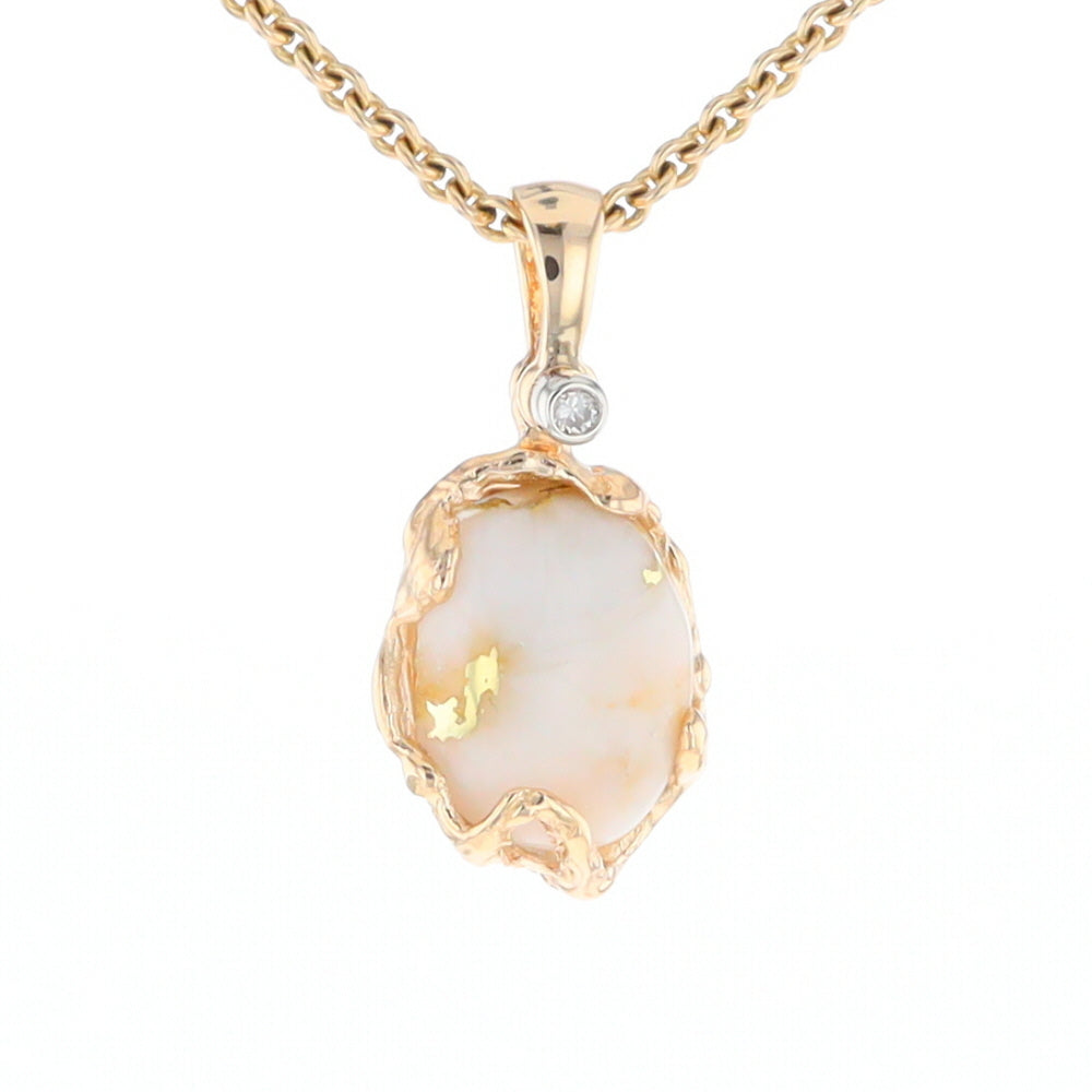 Gold Quartz Free Form Pendant