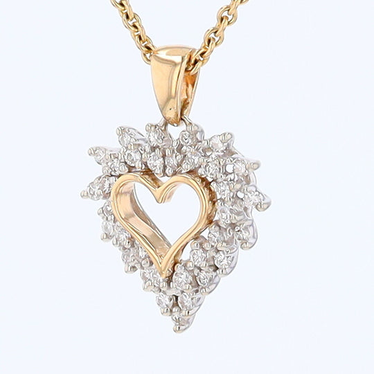 Yellow Gold Diamond Heart Pendant