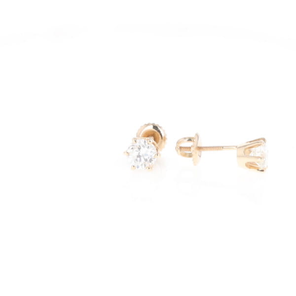 1.1ct 6-Prong Round Diamond Solitaire Studs