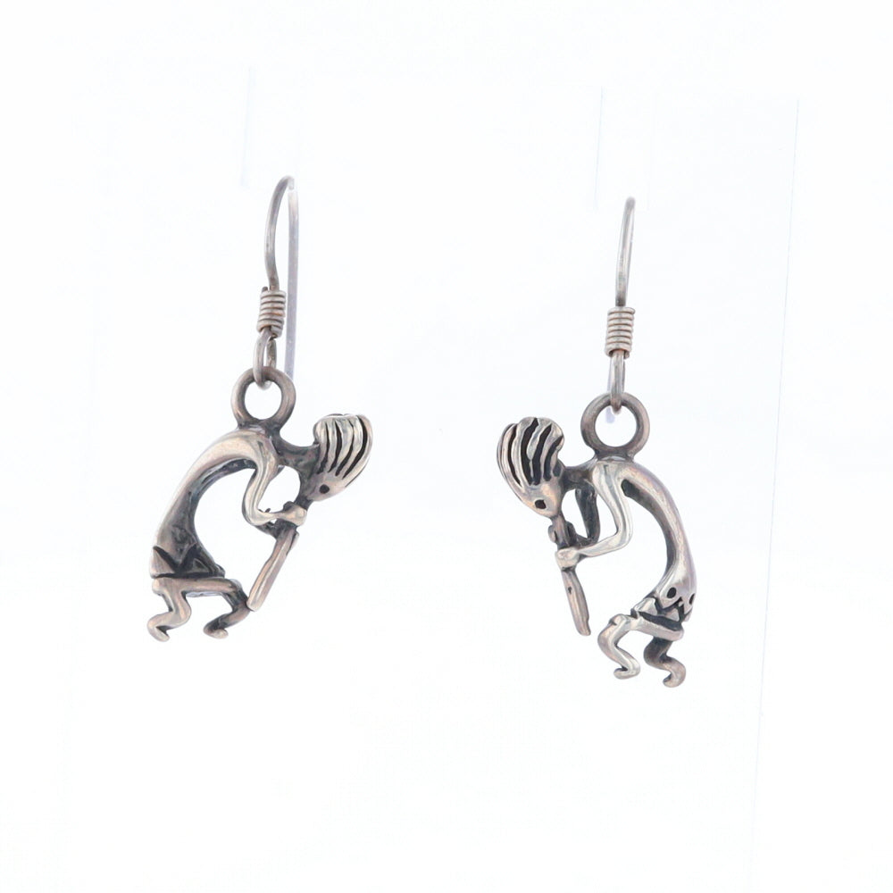 Silver Kokopelli Dangle Earrings