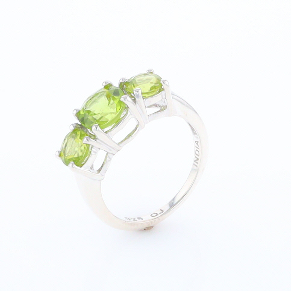 Three Peridot Ring