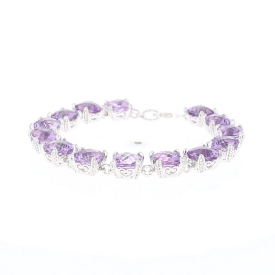 Amethyst Bracelet With Silver Filigree