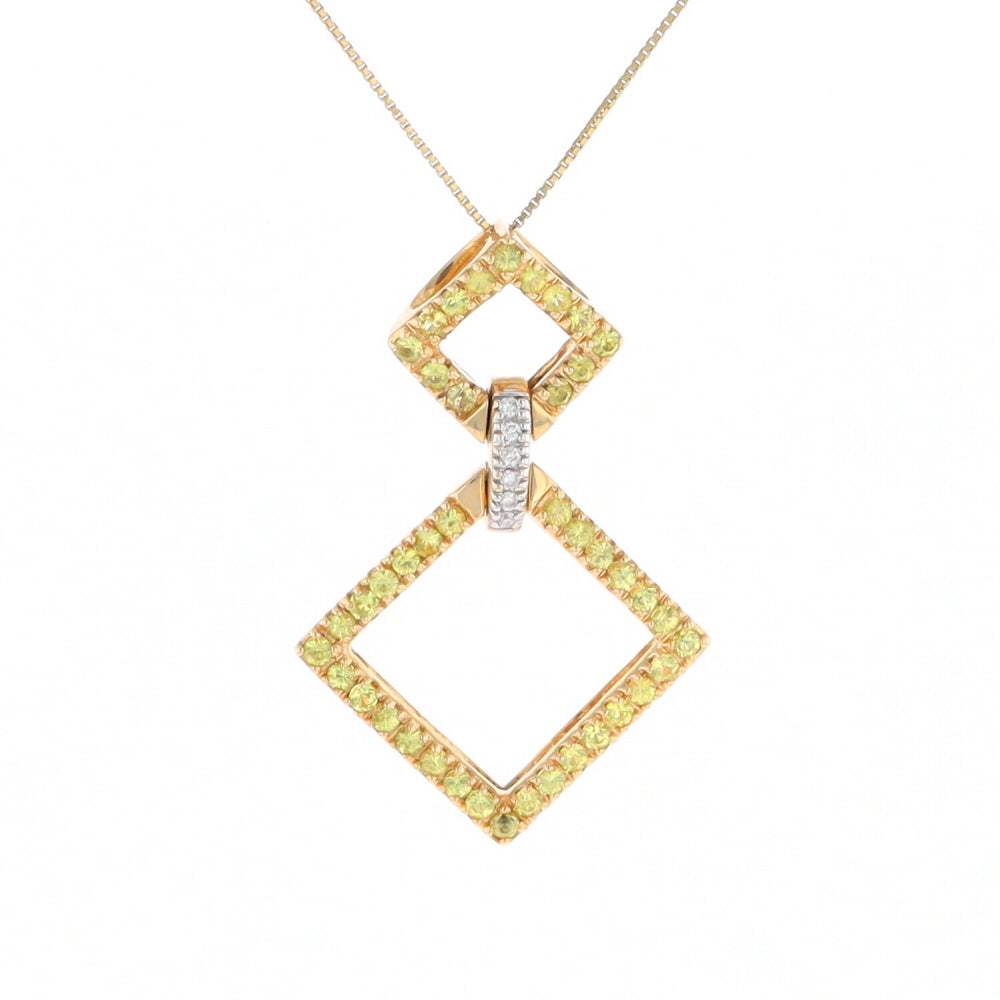 Yellow Sapphire Double Square Necklace