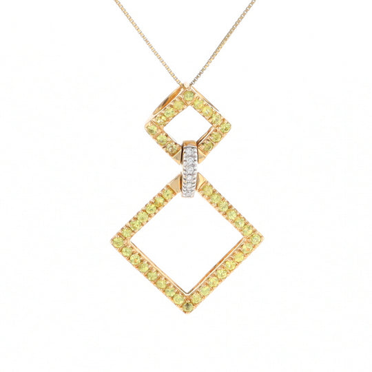 Yellow Sapphire Double Square Necklace