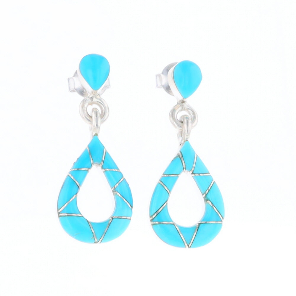 Native American Turquoise Teardrop Earrings