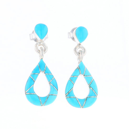 Native American Turquoise Teardrop Earrings