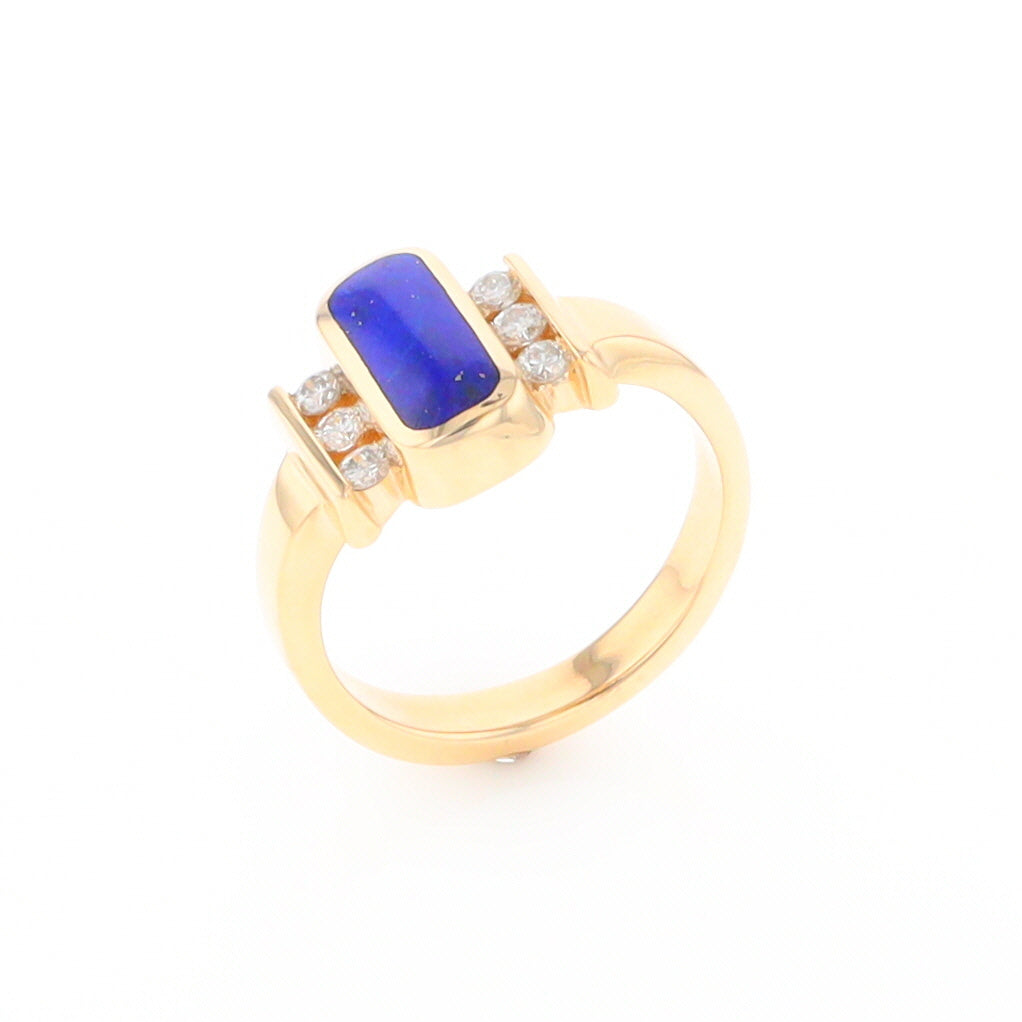 Lapis 0.24ctw Diamond Ring