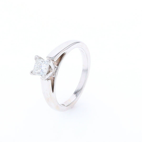 14kt White Gold Diamond Solitaire Engagement Ring