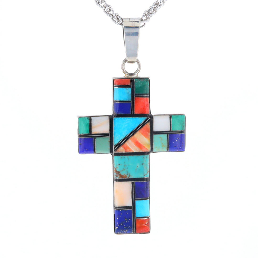 Multi-Stone Mosaic Cross