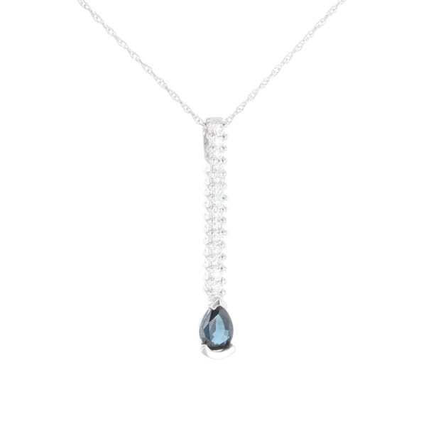 Pear Blue Sapphire Drop Pendant