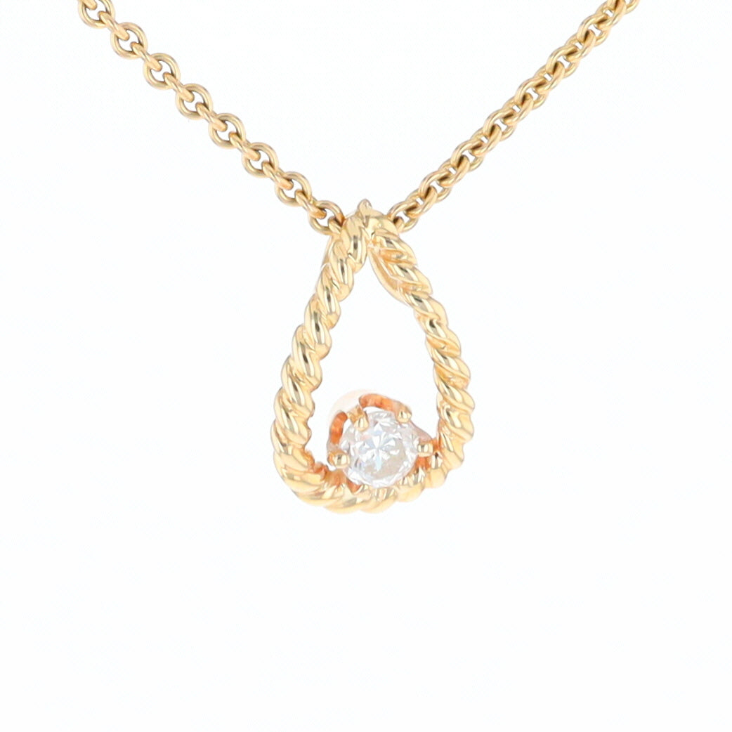 Solitaire Diamond Pear-shaped Rope Pendant