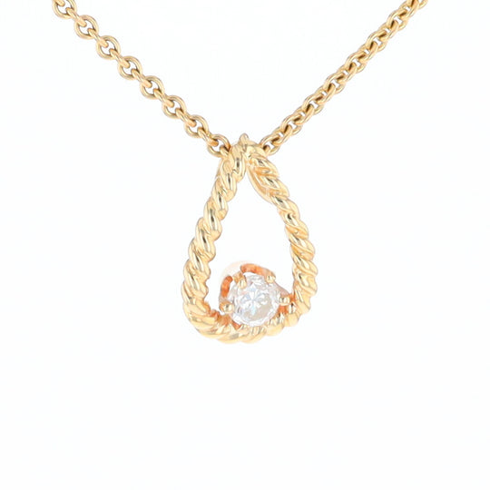 Solitaire Diamond Pear-shaped Rope Pendant