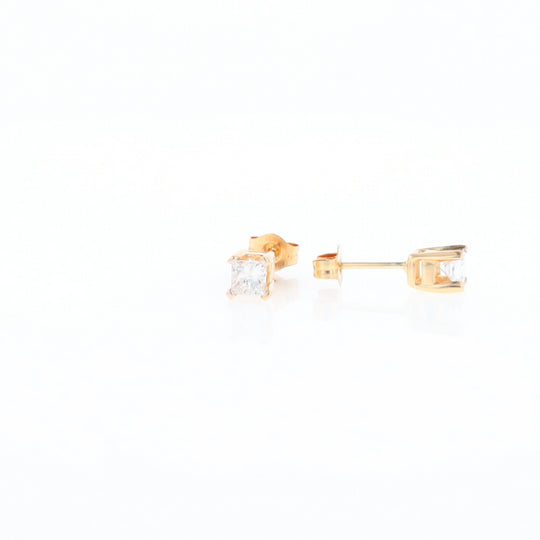 0.48ctw Princess Cut Diamond Studs