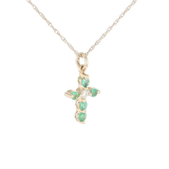 Small Emerald Cross Pendant