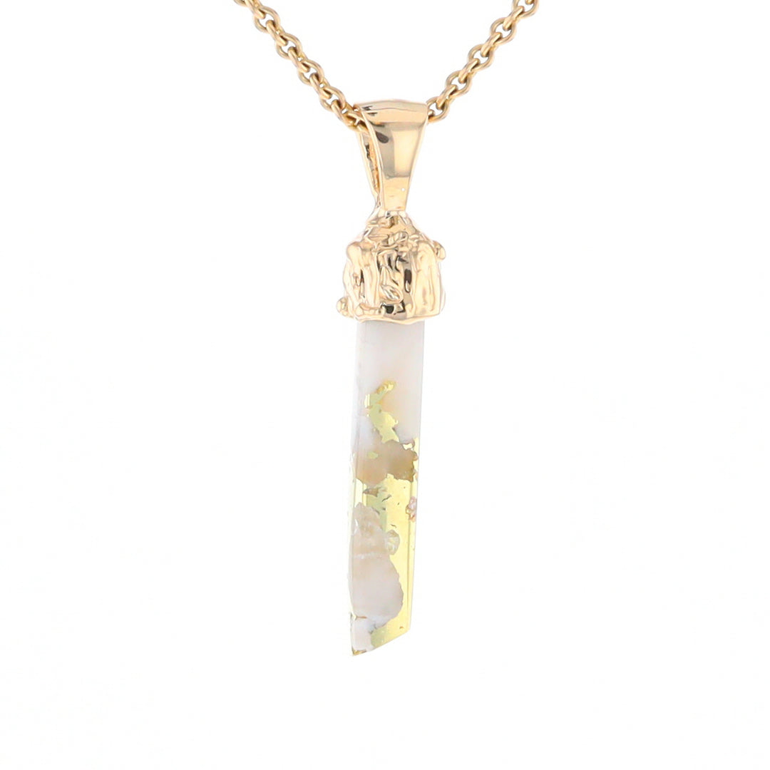 Gold Quartz Free Form Pendant