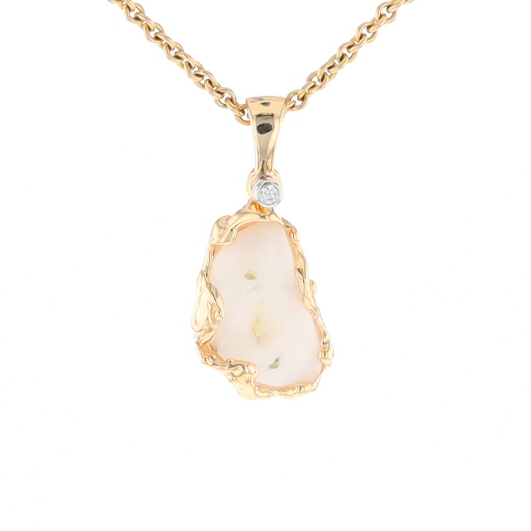 Gold Quartz Freeform Pendant (G2)