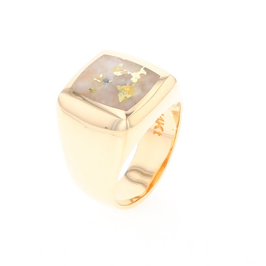 Natural Gold Quartz Men's Ring