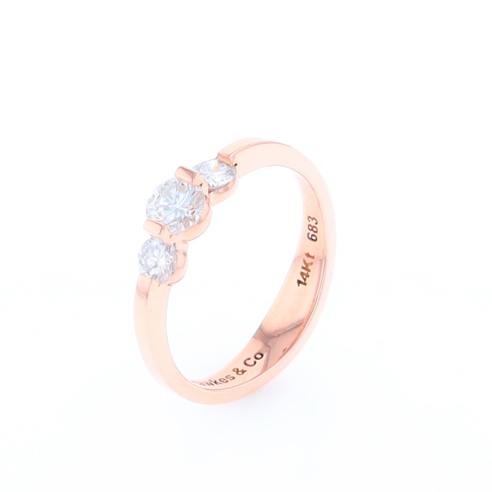 Rose Gold Three-Stone Engagement Ring