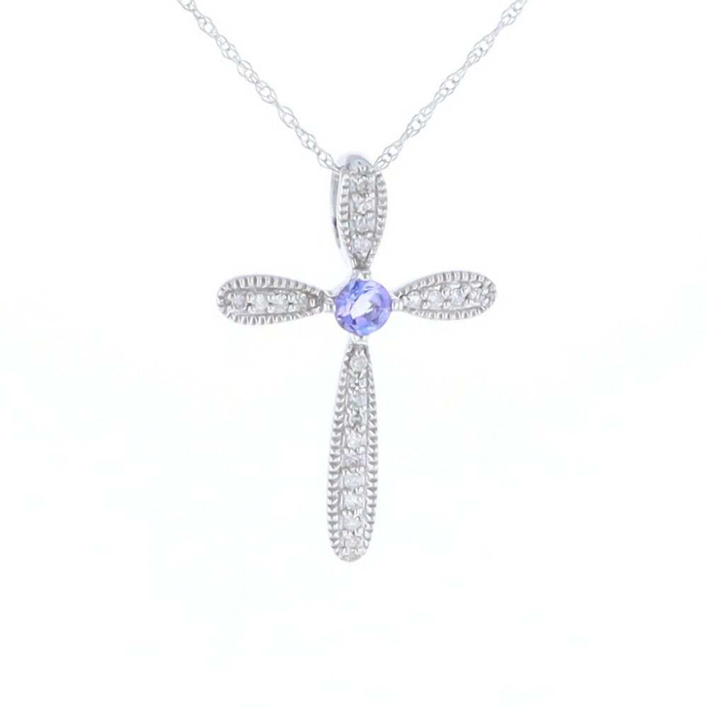 Tanzanite Cross Necklace