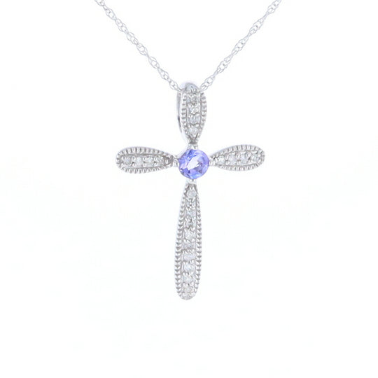 Tanzanite Cross Necklace