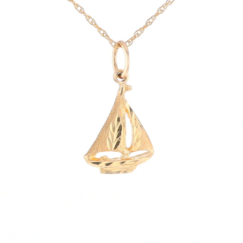 Yellow Gold Sailboat Pendant