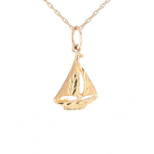 Yellow Gold Sailboat Pendant