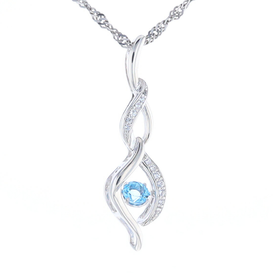 Floating Topaz Twisted Pendant