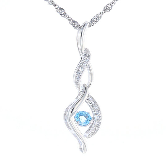 Floating Topaz Twisted Pendant